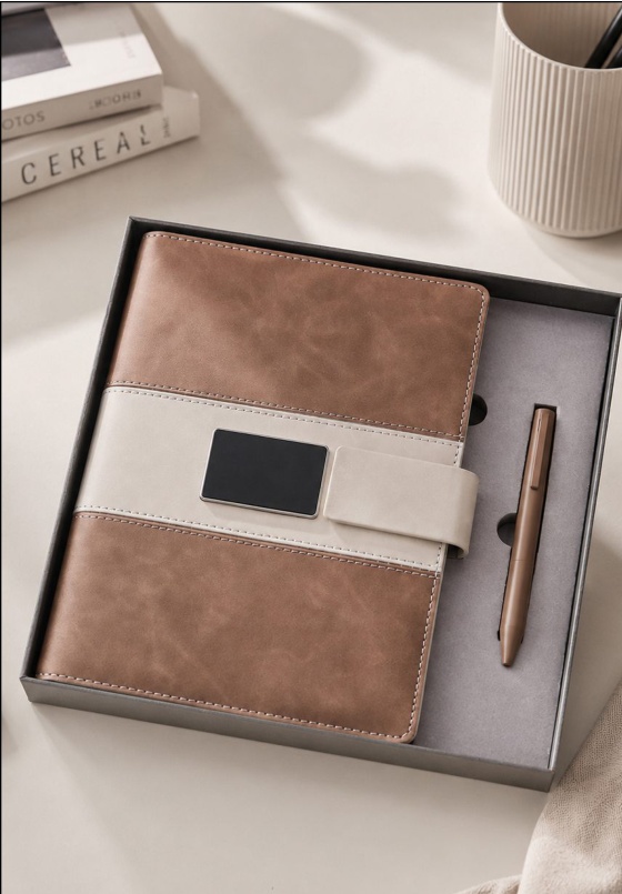 V-3 Dual-Tone Sand & Espresso Power Bank Organizer